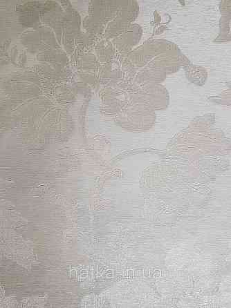 Шпалери вінілові на флізеліні Rasch Trianon Xlll 0.53х10 класика під текстиль гобелен квіти листя білі Київ
