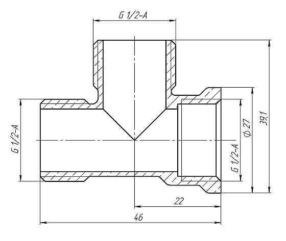 Тройник 1/2″ВНН латунный LT335S OPTIMUM (000030992) Киев