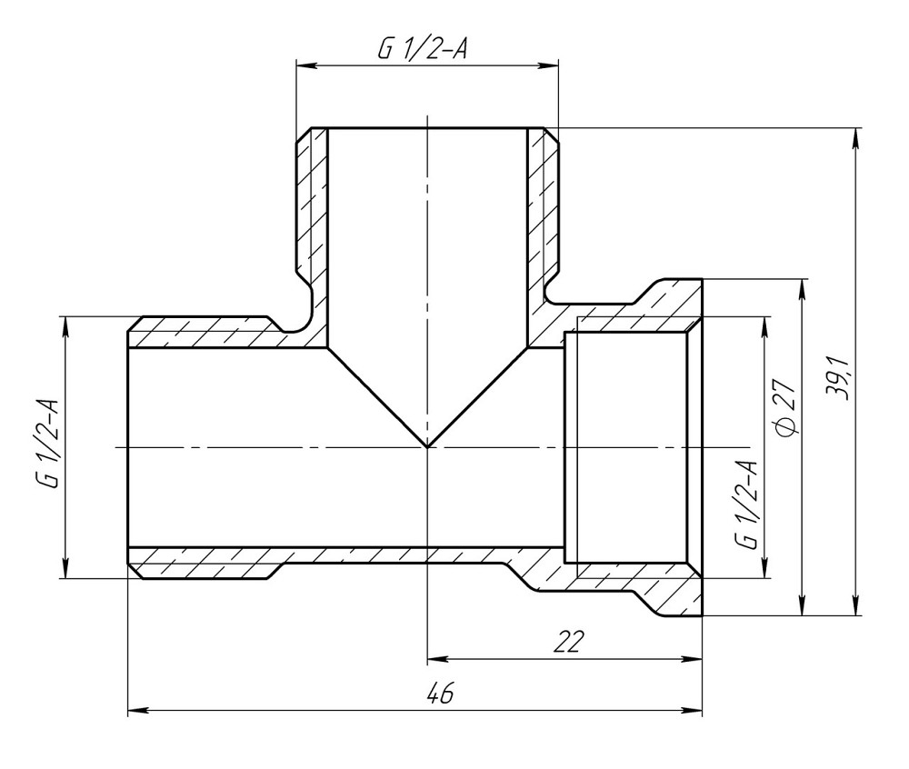 Трійник 1/2″ВЗЗ латунний LT335S OPTIMUM (000030992) Київ - фото 3