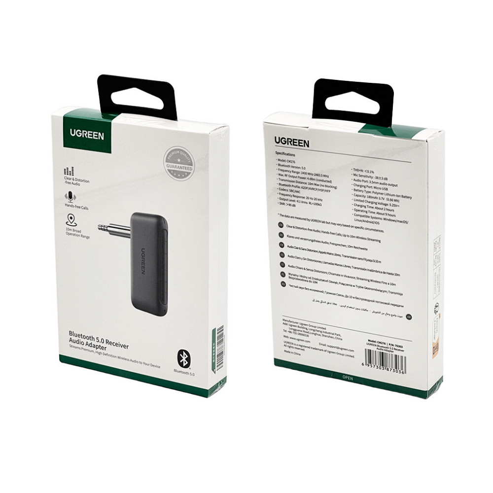 Bluetooth-ресивер UGREEN CM276 Bluetooth 5.0 Receiver Audio Adapter Київ - фото 2