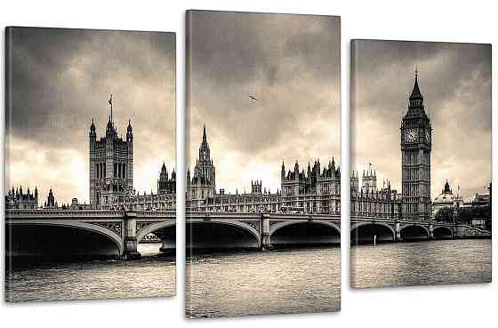 Модульная картина в гостиную / спальню  Сірий Лондон  Art-685_3 Киев