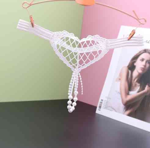 Трусики з бусинками білі - розмір універсальний (на резинці), 15% нейлон, 85% поліестер Київ