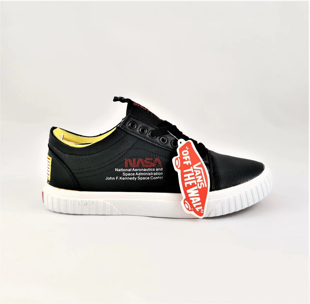 Кроссовки NASA Shuttle Чёрные Кожаные Кеды Ванс Мужские (размеры: 41,42,43,44) Видео Обзор Днепр - изображение 10