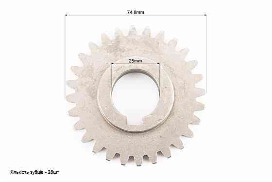 Шестерня 3-ї передачі проміжного валу  Z-28, d-25mm 178F Київ