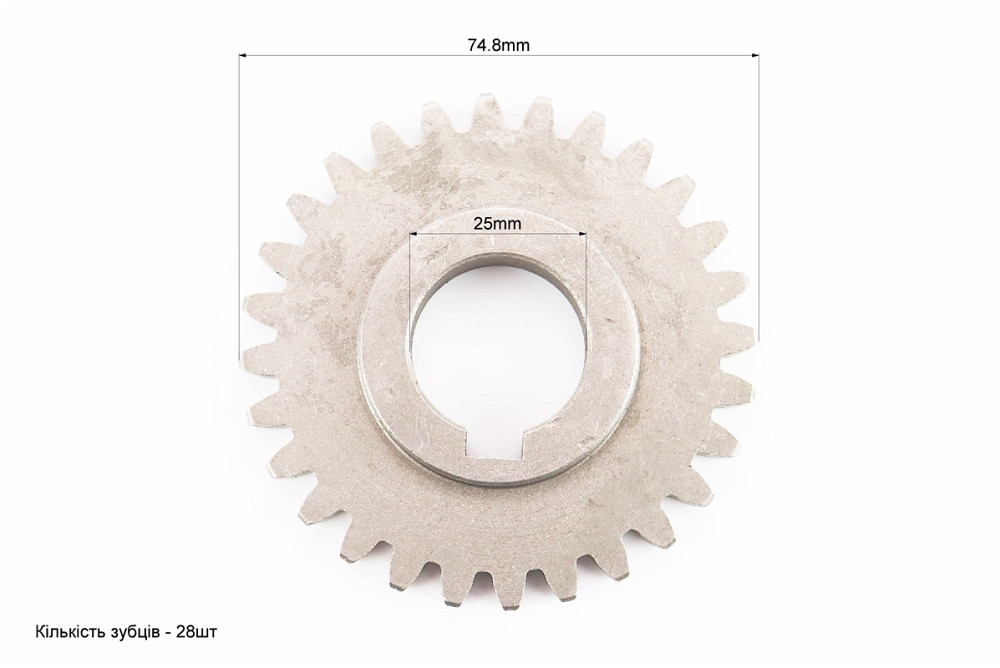 Шестерня 3-ї передачі проміжного валу  Z-28, d-25mm 178F Киев - изображение 2