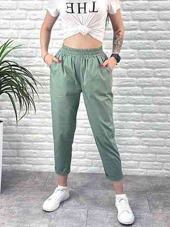 Літні штани з підворотом "Hunter" оптом | Норма | Розпродаж моделі Фісташковий, 42-44 Київ