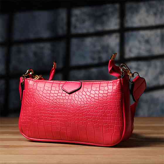 Женский удобный двойной клатч из экокожи Розовый (Vintage) Киев