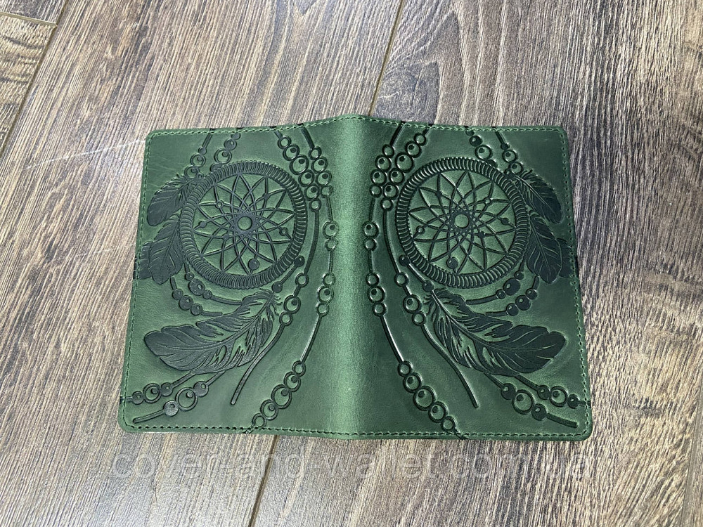 Вінтажна шкіряна обкладинка на паспорт з тисненням Ловця Снов (dreamcatcher) SHVIGEL Київ - фото 6