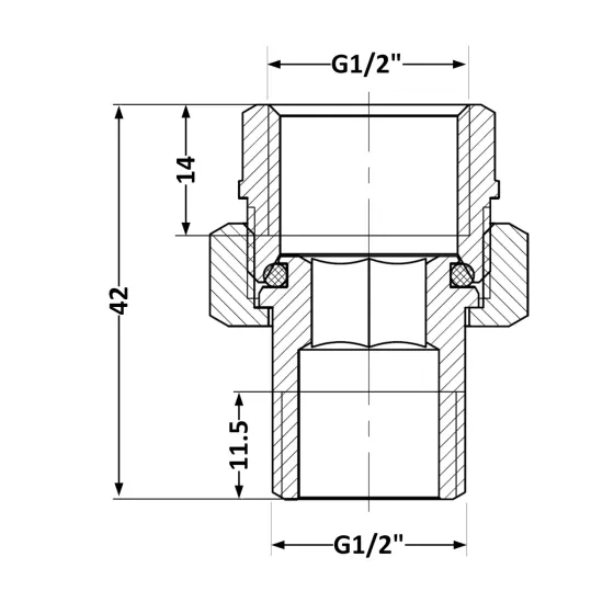 Сгон-американка Thermo Alliance Base 1/2" ВН нікель, прямий SD190W15 Київ