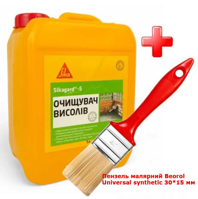 Комплект для очищення висолів від забруднень Sika Sikagard-S 5 л + пензель Beorol Universal 30*15 мм Киев - изображение 4