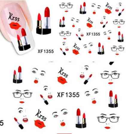 Наклейка на нігті "Губки" STZ-029 Київ