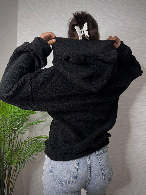Женская теплая плюшевая худи с ушками турецкий мягкий мех Одесса - изображение 2