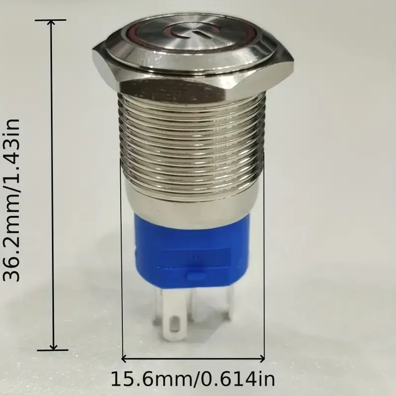 Металлический переключатель с синей подсветкой 16мм Киев - изображение 5