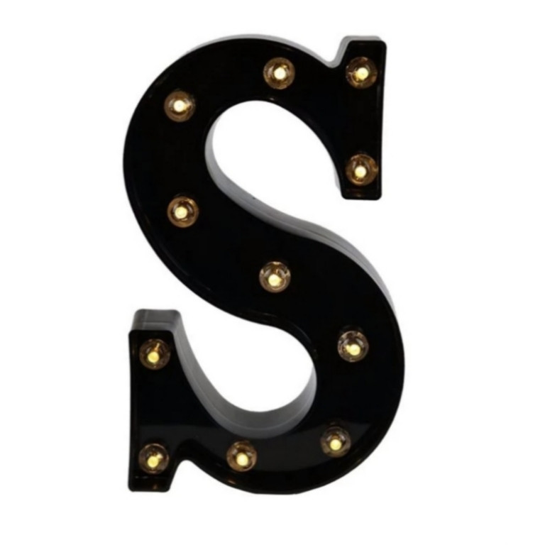 Літера з підсвіткою S об'ємна маленька 22 на 13 см чорний Київ - фото 3