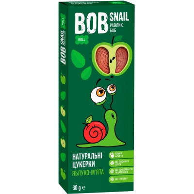 Конфета Bob Snail Улитка Боб Яблочные с мятой 30 г (4820162520262) Винница - изображение 1