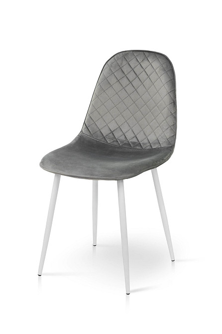 Стілець Марс білий/велюр сірий Київ - фото 1