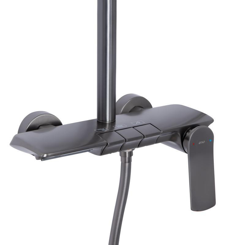 Душевая система пристенная Qtap Slavonice на три потребителя QTSLA111GMB45905 Gunmetal Black графит Киев - изображение 3