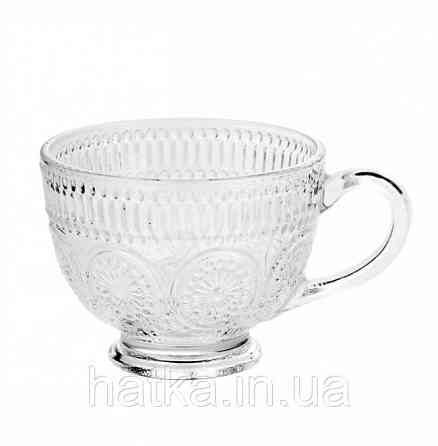 Набір кухлів чайний 6 шт "Вінтаж" 212 мл скло прозоре вінтаж для дому ресторану 6236 Київ
