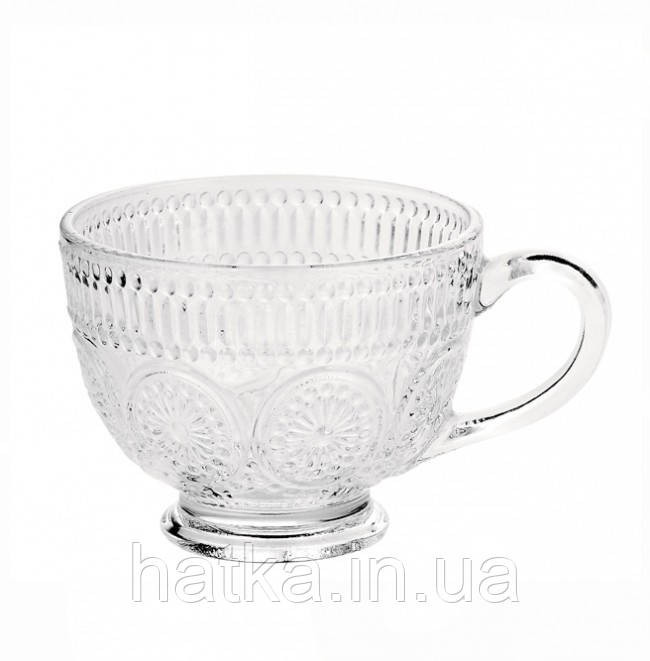 Набір кухлів чайний 6 шт "Вінтаж" 212 мл скло прозоре вінтаж для дому ресторану 6236 Київ - фото 2