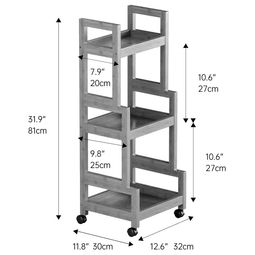 Этажерка для ванной на колёсиках 