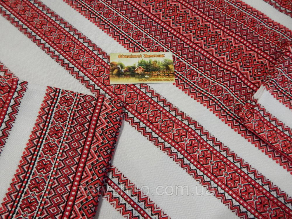 Червона скатертина вишита з серветками 190*140 Київ - фото 6