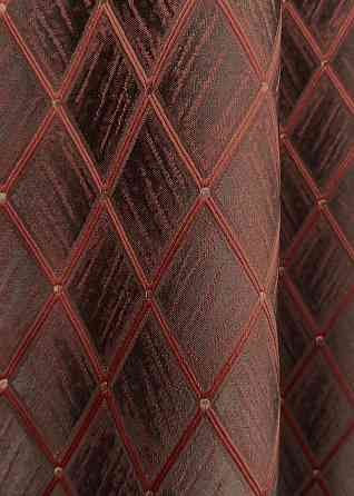 Комплект готових штор VR-Textil Жакард RUBI № 1762ш Графітовий з теракотовим 150х300 см 2 шт (33-0717) Київ