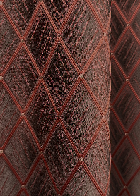 Комплект готових штор VR-Textil Жакард RUBI № 1762ш Графітовий з теракотовим 150х300 см 2 шт (33-0717) Київ - фото 6