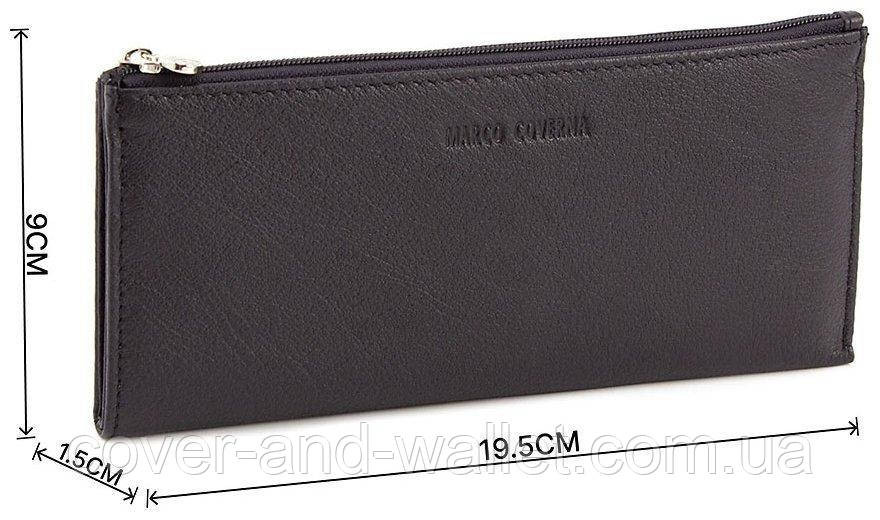 Довгий тонкий гаманець купюрник чорного кольору на блискавці Marco Coverna 8805 Київ - фото 3