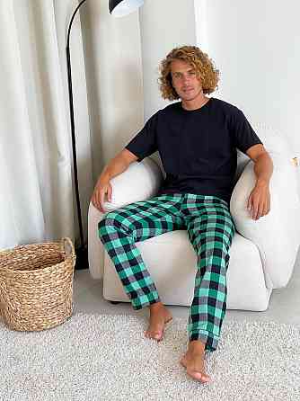 Чоловічі піжамні штани, зелено/чорні Київ