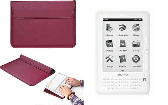 Чехол-конверт VitoCase для Qumo Libro II HD, с функцией подставки для книги Бордовый Киев