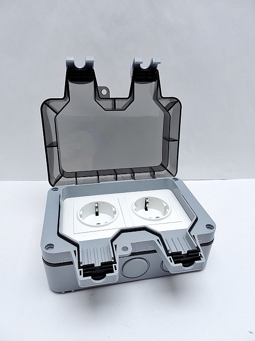 Розетка вологозахищена IP66 вулична, подвійна 15392 Луцьк - фото 1