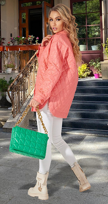 Вільна стьобана куртка-сорочка (50) Київ - фото 4