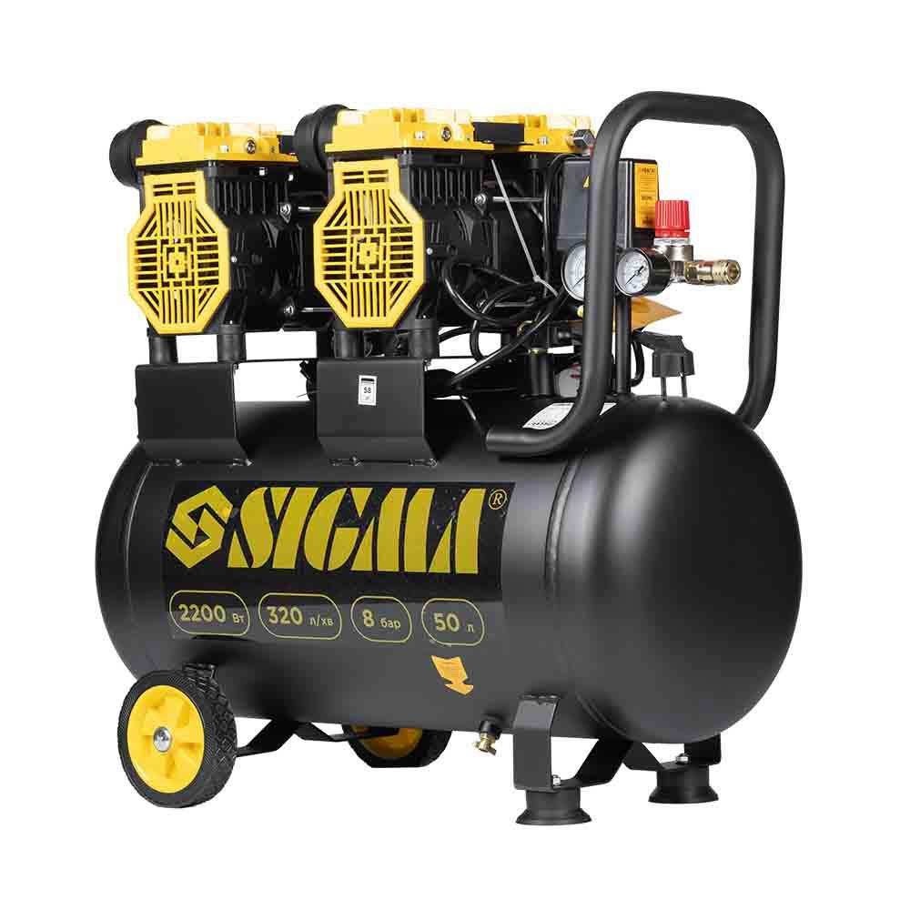 Компрессор четырехцилиндровый безмасляный 2.2кВт 1400об/мин 320л/мин 8бар 58дБ 50л SIGMA (7042551) Ровно - изображение 9