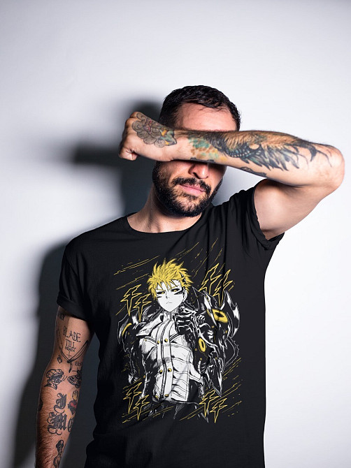 Футболка аниме Генос Аниме Манга Виллаин оверсайз (S/M/L) Черний AnimeJ0438 Днепр - изображение 3