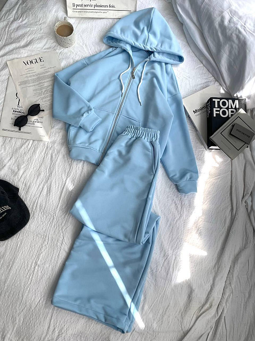 Женский прогулочный оверсайз костюм: кофта на молнии и штаны турецкая трехнить петля Одесса - изображение 5