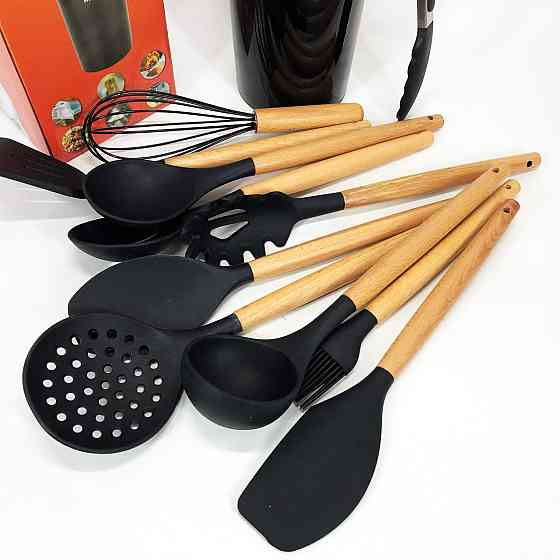 Нейлонове кухонне начиння Magio, Набір кухонний на стійці, Силіконові аксесуари для кухні GJ-15 Івано-Франківськ