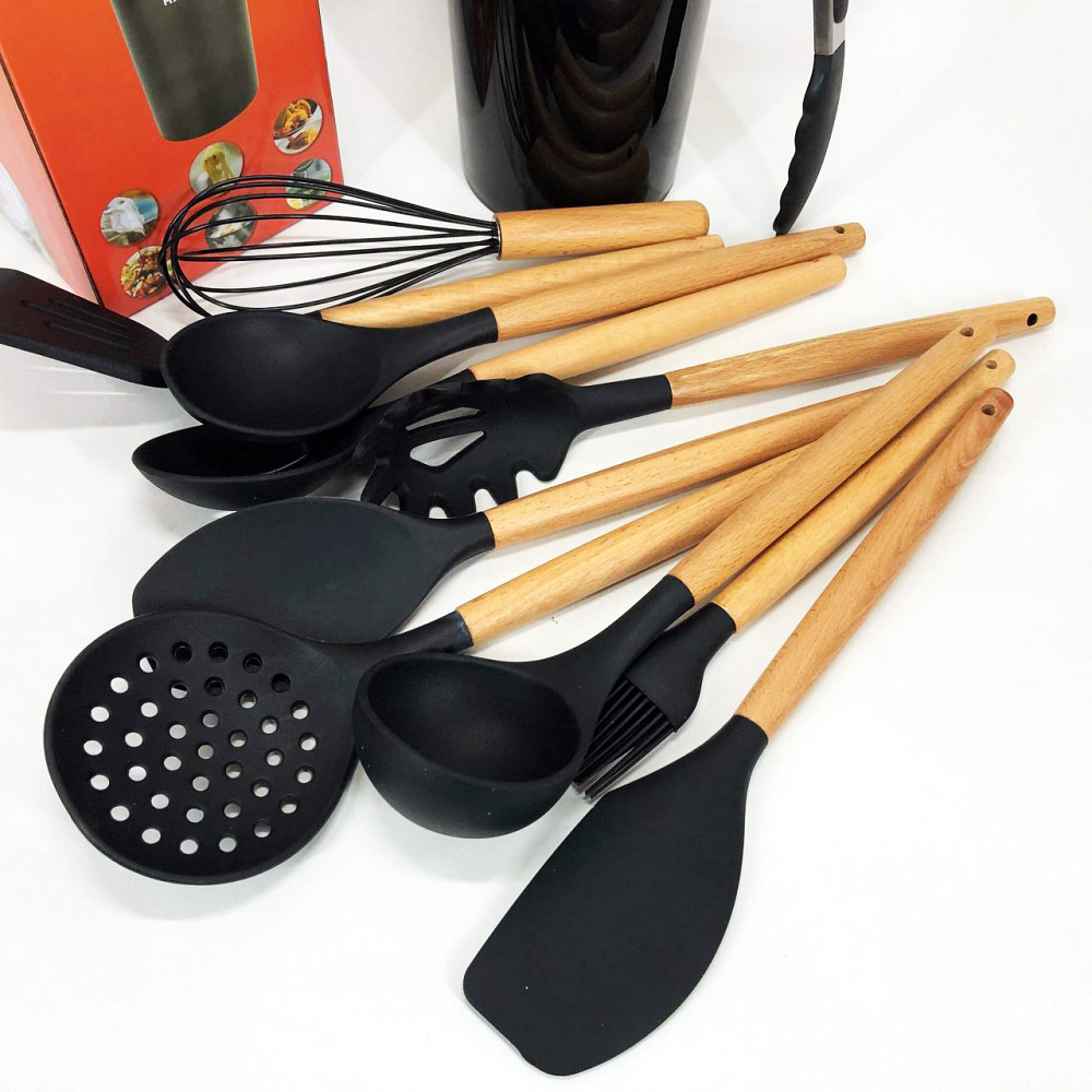 Нейлонове кухонне начиння Magio, Набір кухонний на стійці, Силіконові аксесуари для кухні GJ-15 Івано-Франківськ - фото 4