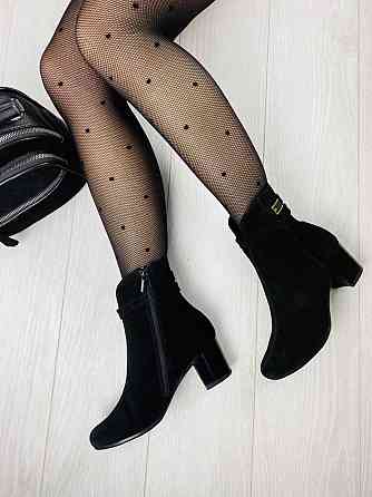 Черевики жіночі ARLETT чорні замша натуральна висота каблука 6см розмір 36р. 37р. (1216) Коломия