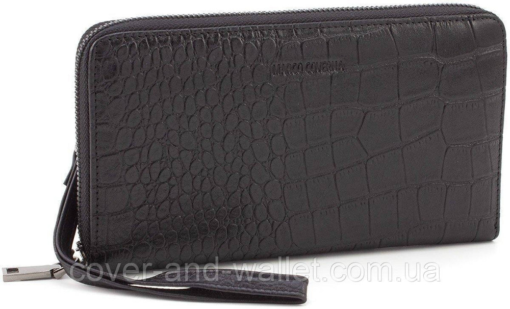 Елітний чоловічий гаманець-клатч зі шкіри під крокодила на змійці Marco Coverna JP-5901A Київ - фото 8