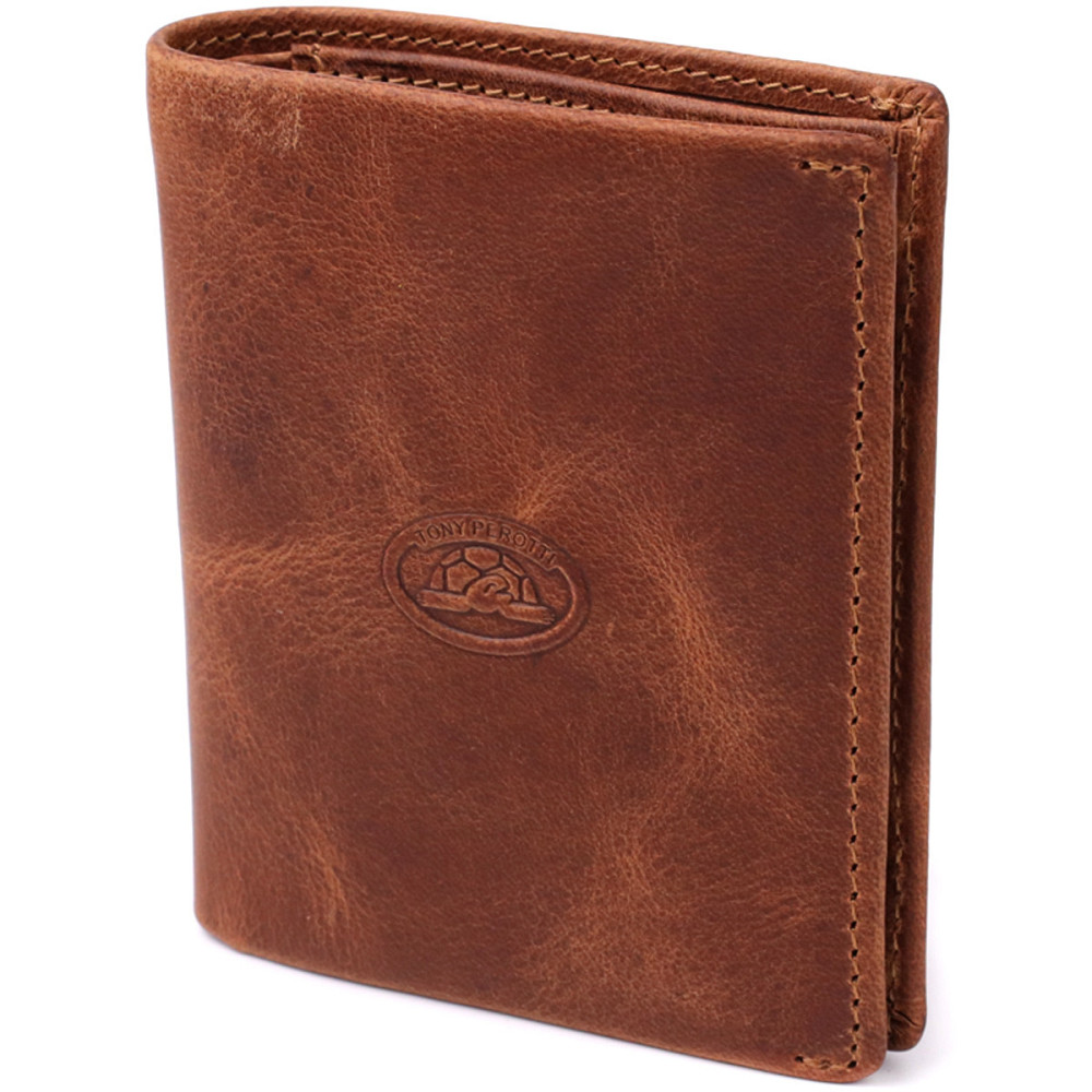 Вертикальний чоловічий гаманець з матової натуральної шкіри Tony Perotti 20833_1 (1165 whisky) Світло-коричневий Київ - фото 1