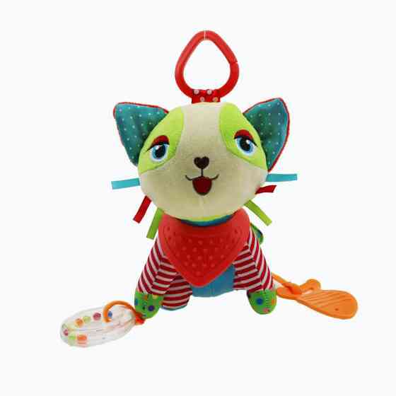 Мягкая погремушка-подвеска WD210260 с прорезывателем Кот Винница