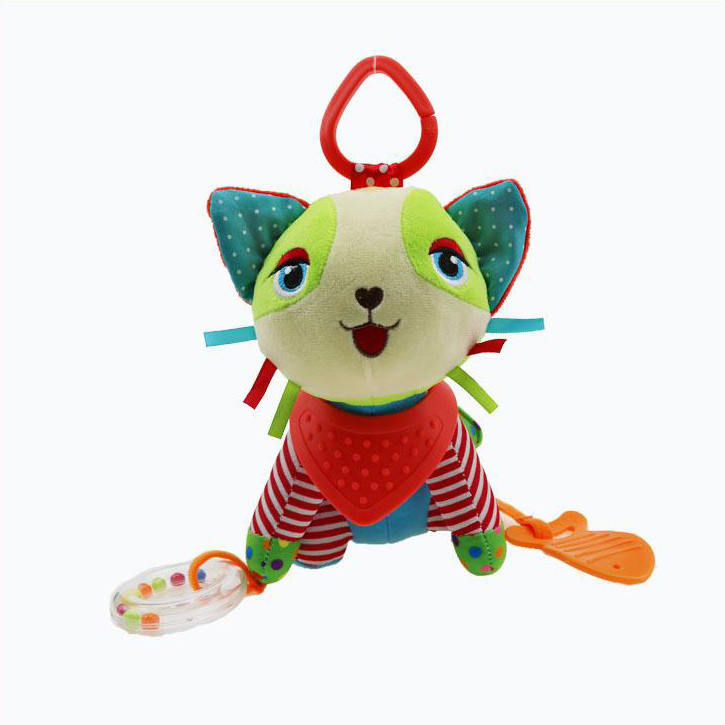 Мягкая погремушка-подвеска WD210260 с прорезывателем Кот Винница - изображение 1