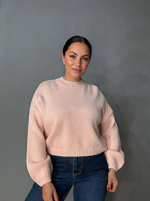 Светр жіночий Fancy Matinee 539 оверсайз однотонний, рожевий, one size Київ - фото 6