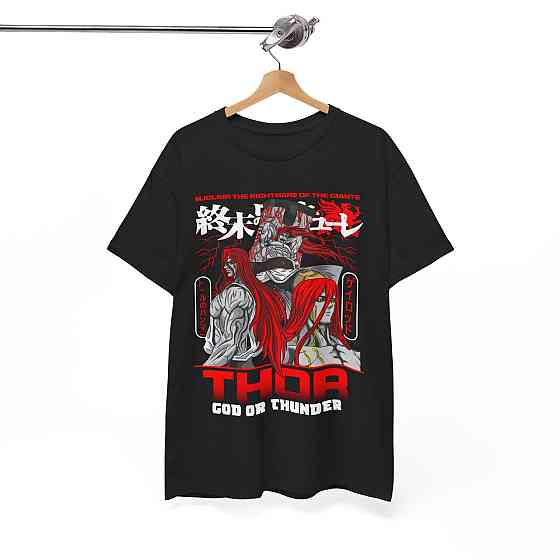 Футболка для хлопчика з аніме принтом Аніме Манга Тхор Рагнарок оверсайз (зріст від 165 до 180) Чорний AnimeJ0299m Дніпро