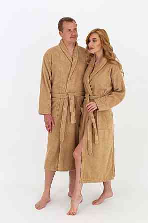 Мужской махровый халат Ideal Textile L бежевый (56860513) Черновцы