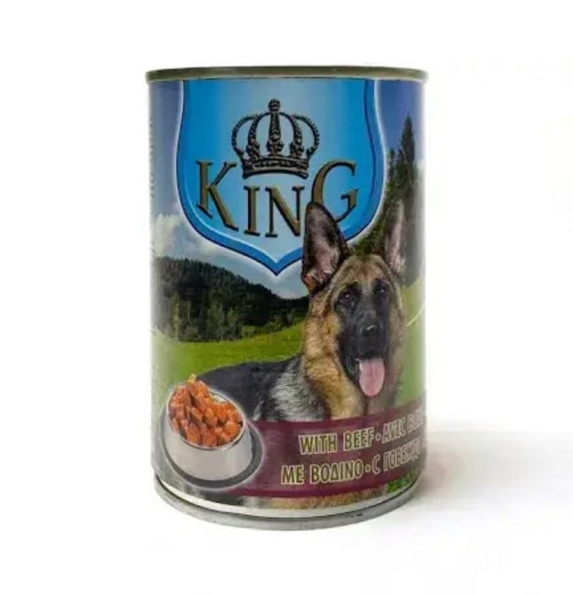 Консерва для дорослих собак KING DOG 415 г яловичина Виноградів - фото 1