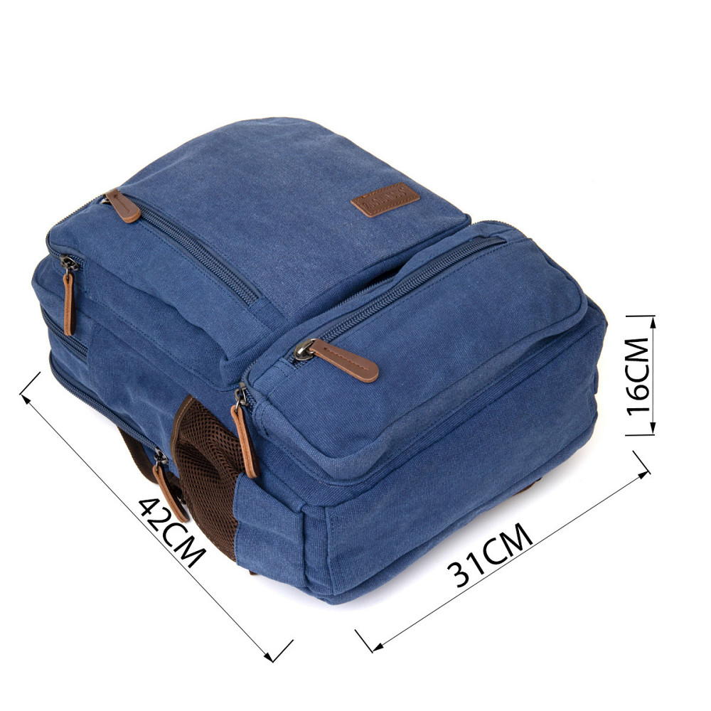 Рюкзак текстильний дорожній унісекс на два відділення Vintage 20613 Синій Київ - фото 3