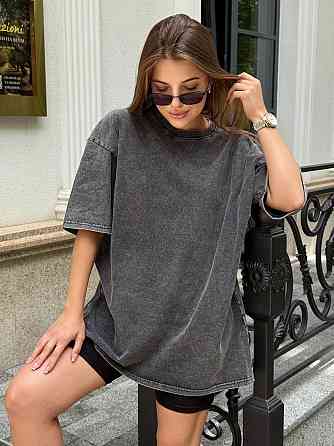 Велосипедки и футболка варенка тай дай оверсайз Серый XL-2XL Харьков