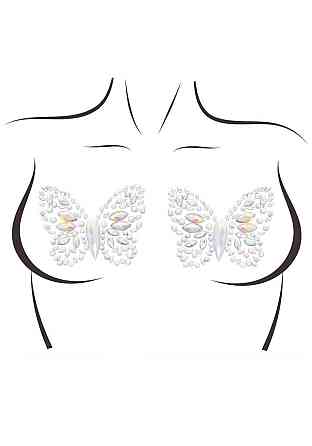 Пестис-метелики з кристалів Leg Avenue Chrysallis nipple sticker, наліпки, світяться у темряві Sex Aura Київ