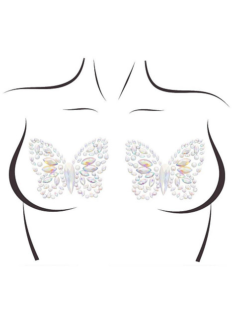 Пестис-метелики з кристалів Leg Avenue Chrysallis nipple sticker, наліпки, світяться у темряві Sex Aura Київ - фото 1